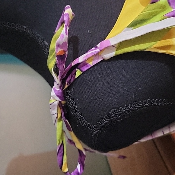 NWOT Unique Vintage Purple Yellow Floral Print Hamilton Swing Dress Size XS/Sm - Picture 4 of 9